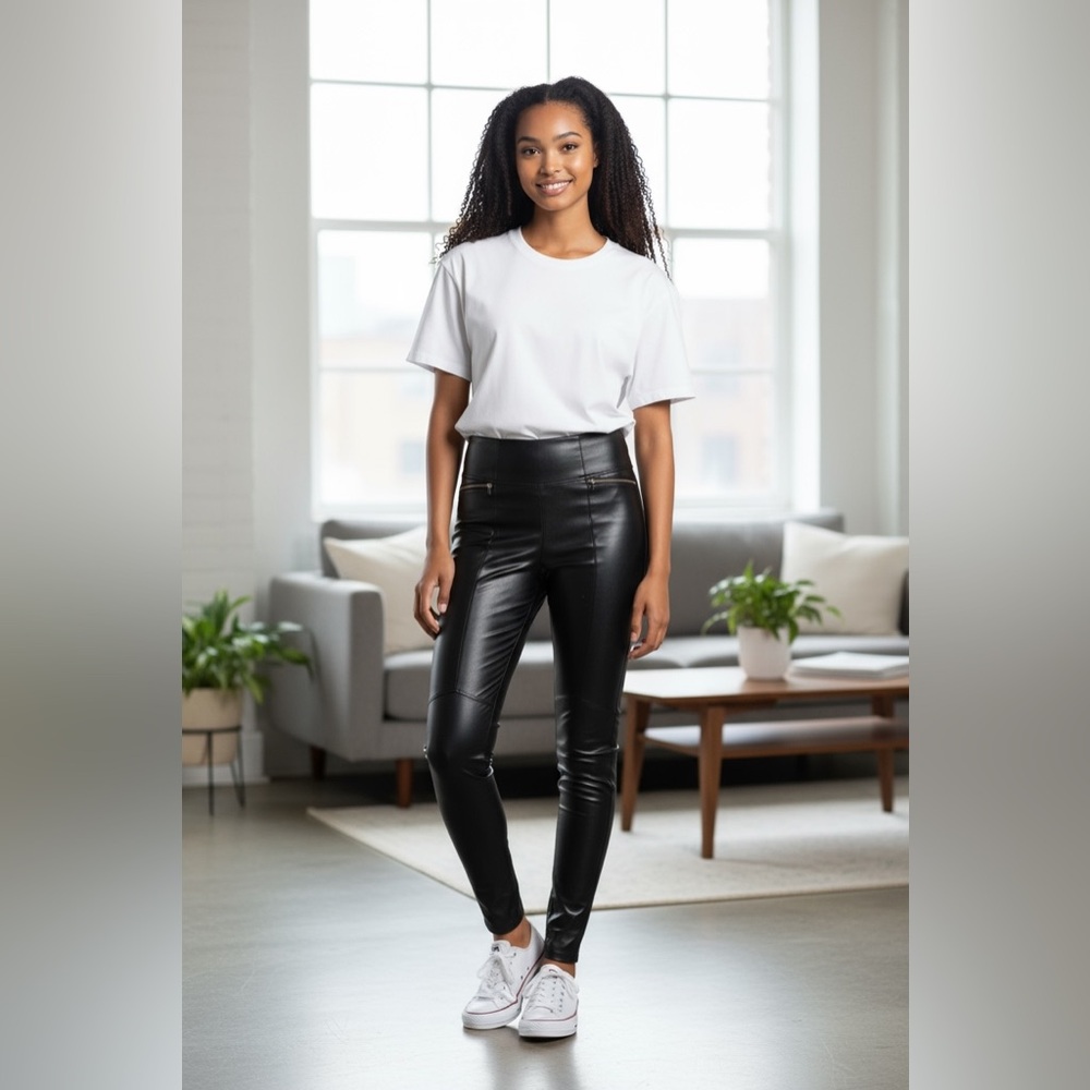 #266 SPANX Black Leather Leggings